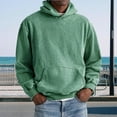 thumbnail image 2 of Resicozy Acid Wash Hoodie Crewneck Sweatshirt for Mens Pullover Oversized Men's Fashion Hoodies Sweatshirts Vintage Tops Green L, 2 of 6