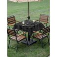 thumbnail image 4 of Outdoor Tablecloth with Umbrella Hole for Patio/Picnic/Party/Camping, Black White Striped Waterproof Table Cloth Square Cover Washable, Modern Abstract Art Lines Stripes (54"x 54"), 4 of 9