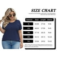 thumbnail image 3 of LANREMON Plus Size Tops for Women Summer Crew Neck Pleated Solid T-Shirts Casual Loose Fit Short Sleeve Tunic Tops 2XL, 3 of 7