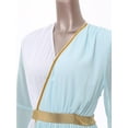 thumbnail image 6 of iiniim Womens Halloween Roman V Neck Queen Princess Ancient Toga Gown Fancy Dress Light Blue 3XL, 6 of 7