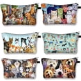 thumbnail image 2 of Bolsa de cosméticos Dachshund Boston Terrier para mujer, neceser con diseño de Perro Pastor Alemán, bolsas de maquillaje para mujer, bolso con pintalabios para chicas, estuche organizador de cosmético Fivean unisex, 2 of 2
