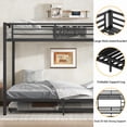 thumbnail image 6 of Full over Full Metal Bunk Bed with Twin Trundle, Heavy Duty Frame, Black, 6 of 8