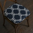 thumbnail image 4 of Mirage Hexagonal Print Memory Foam Chair Pads 2 Pack Navy/White, 4 of 5