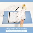 thumbnail image 5 of Dailycode 2 Pack Pencil Pouch for 3 Ring Binder Smooth Zipper Folders with Pockets Clear Window Pencil Case, Cute Duck with Tie, 5 of 6
