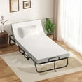 thumbnail image 3 of Homieasy Folding Bed with Mattress, 6 Adjustable Positions Backrest, Rollaway Bed for Adults with Memory Foam Mattress and Metal Frame, Portable Bed with Storage Cover, Cot Size (75” x 31”), 3 of 7