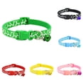 thumbnail image 3 of SPRING PARK Footprint Cat Collar with Bell Basic Dog Cat Collar Buckle Adjustable Polyester Cat Dog Collar or Seatbelts, 3 of 7