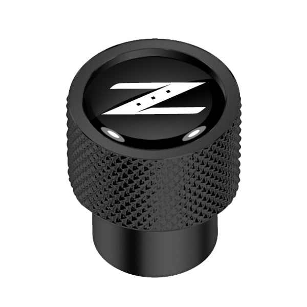 for Nissan 350Z Z logo in Black on Black Aluminum Tire Valve Stem Caps