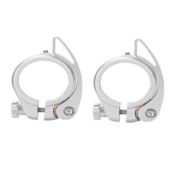HOT! 2Pcs Folding Bicycle Seat Pipe Clamp with Quick Release Lever on Behalf is Suitable Sp8 40.8mm, Silver