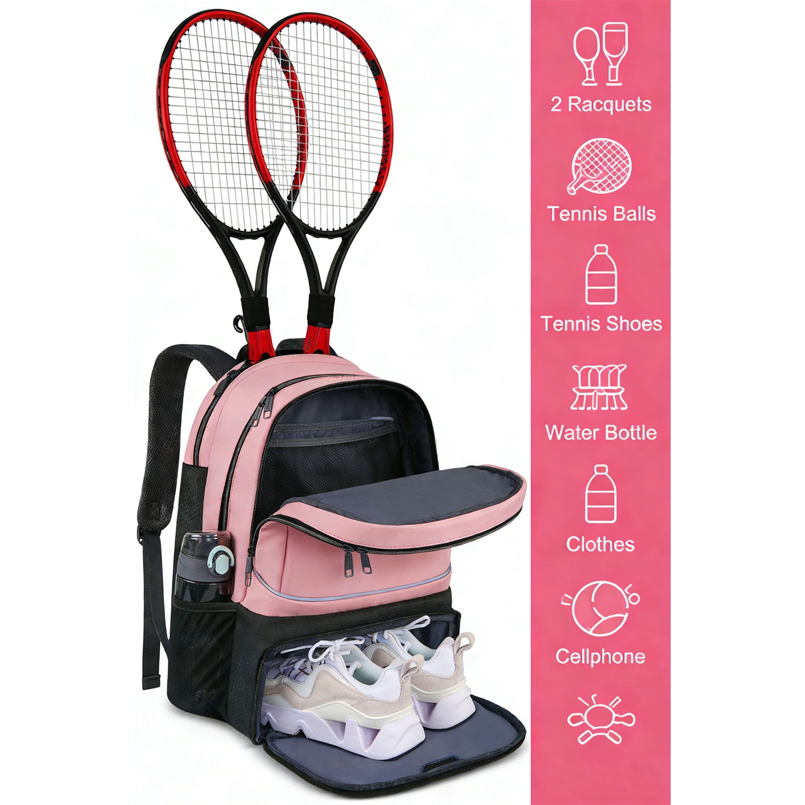 Professional Tennis Racket Bag Sports Badminton Tennis Backpack 2 Rackets Handbag for Women and Men Enduring