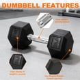 thumbnail image 4 of BalanceFrom Dumbbell Set with Stand, Rubber Encased Home Gym Strength Training Weights, 140lb, 4 of 8