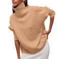 thumbnail image 4 of zaveiop Women's Turtleneck Sweater Chunky Long Sleeve Knitted Pullover Plus Size Casual Trendy 2025 Fall Winter Basic Top (Z-Beige, M), 4 of 6