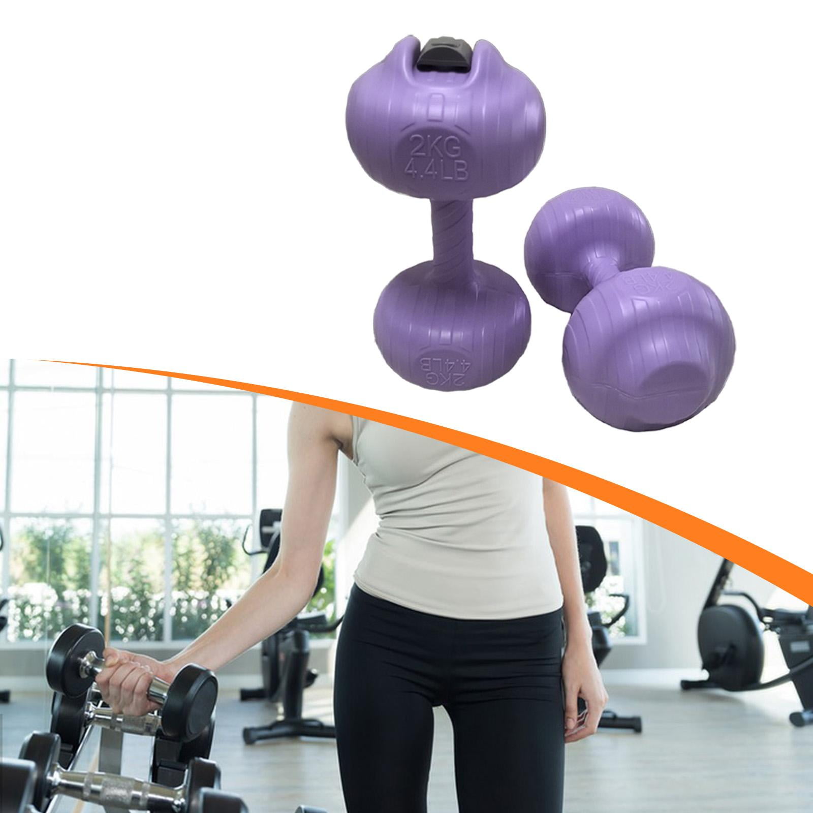DimyFew 2 Pieces Water Filled Dumbbell Travel Weights Multifunctional Leakproof Exercise 4kg