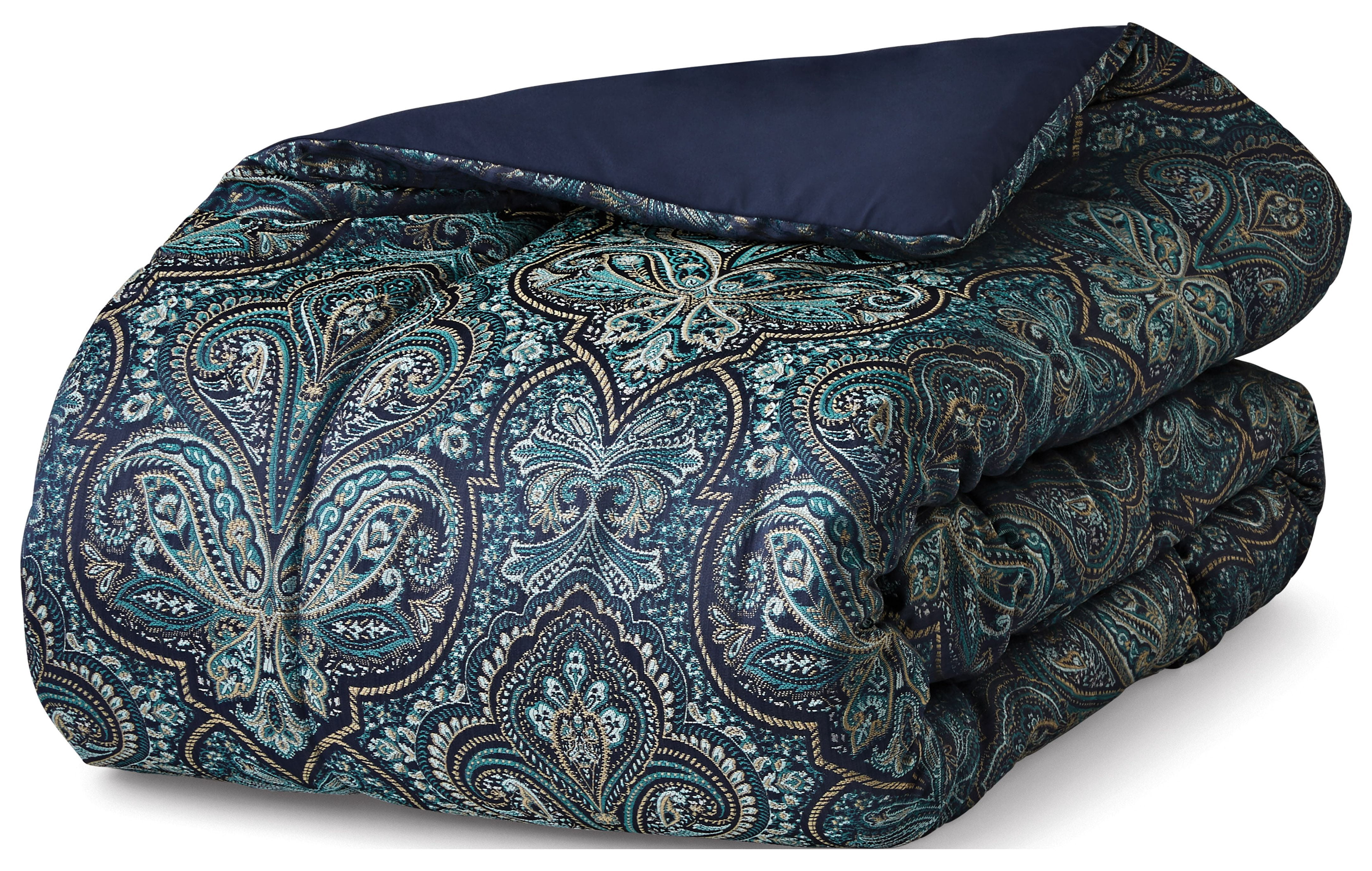Mainstays 7-Piece Damask Comforter Set, Teal, King, Shams, 3 Dec Pillows and Bed Skirt