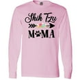 thumbnail image 3 of Inktastic Shih Tzu Mama with Flowers and Arrow Long Sleeve T-Shirt, 3 of 5