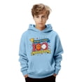 thumbnail image 2 of IWRICH Boys Girls Back to School Hoodie Funny 100 Days of School Graphic Pullover Tops Casual Soft Hooded Sweatshirt,Size 2-13 Years Sky Blue 160, 2 of 4