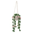thumbnail image 1 of 1Pc Cotton Linen Fabric Flower Car Rear View Mirror Pendant Accessories Car Hanging Ornament Pink, 1 of 6