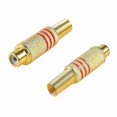 thumbnail image 2 of 6-Pack Gold Plated RCA Female Connectors with Screws for o Video Inline Adapter Jack Plug, 2 of 4