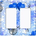 thumbnail image 6 of Metal Light Switch Plate Cover Romantic Paris Eiffel Tower Letter Bicycle Blue PRS017, 6 of 13