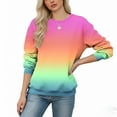 thumbnail image 5 of XPMWRP Women's Gradient Trendy Sweatshirt Casual Long Sleeve Crew Neck Pullover Loose Spring Fall Sweatshirt Hot Pink XL, 5 of 5