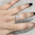 thumbnail image 3 of Natural Rose Quartz Ring, Rough Quartz Gemstone Ring, Birthstone, Dual Band, 925 Sterling Silver, Womens Ring, Christmas, Thanksgiving, Handmade, Statement Jewelry, Rough Gemstone Jewelry, 3 of 6