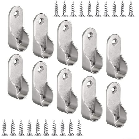 S Flanges Oval Wardrobe Rail Rod End Bracket Support Chrome Plated Oval Flange Base Wall Mounted 4 Pcs I3078949991