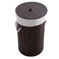 thumbnail image 4 of GoDecor Bamboo Hamper Laundry Basket Home Washing Cloth Organizer Storage Bag Lid Brown, 4 of 6