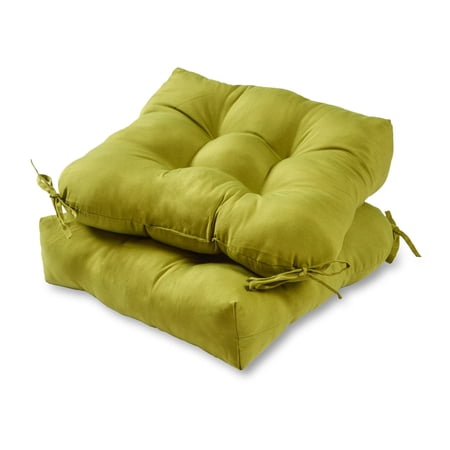 Greendale Home Fashions Tufted Outdoor 20'' x 20'' Seat Cushion, Set of 2, Kiwi
