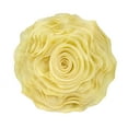 thumbnail image 2 of Beautiful Handmade 3D Rose with Custom Made Fabric Decorative Throw Pillow 16" Round (Yellow, Case Only), 2 of 5