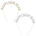 thumbnail image 1 of 2PCS Delicate Letter Rhinestone Headbands Decorative HAPPY NEW YEAR Hair Hoops, 1 of 9