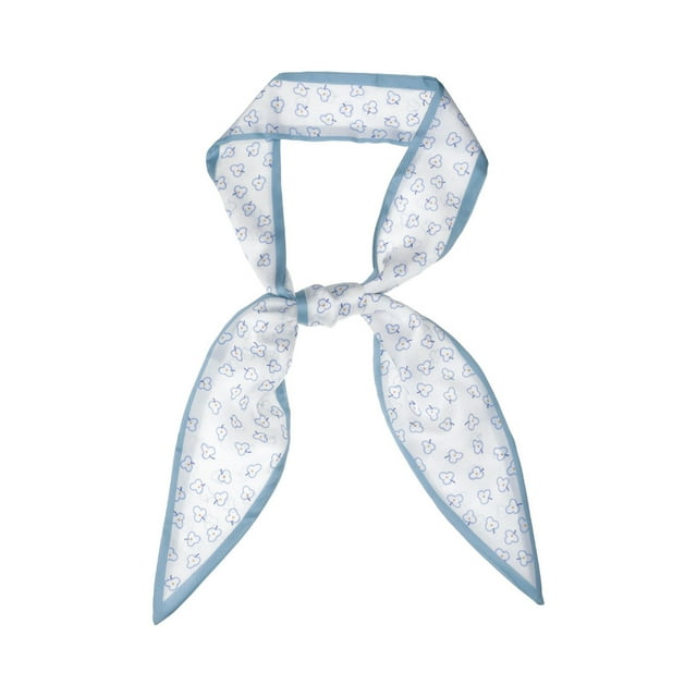 INSPIRE CHIC Women's Skinny Scarves Neckerchief Leaf Pattern Hair Band Blue Leaf