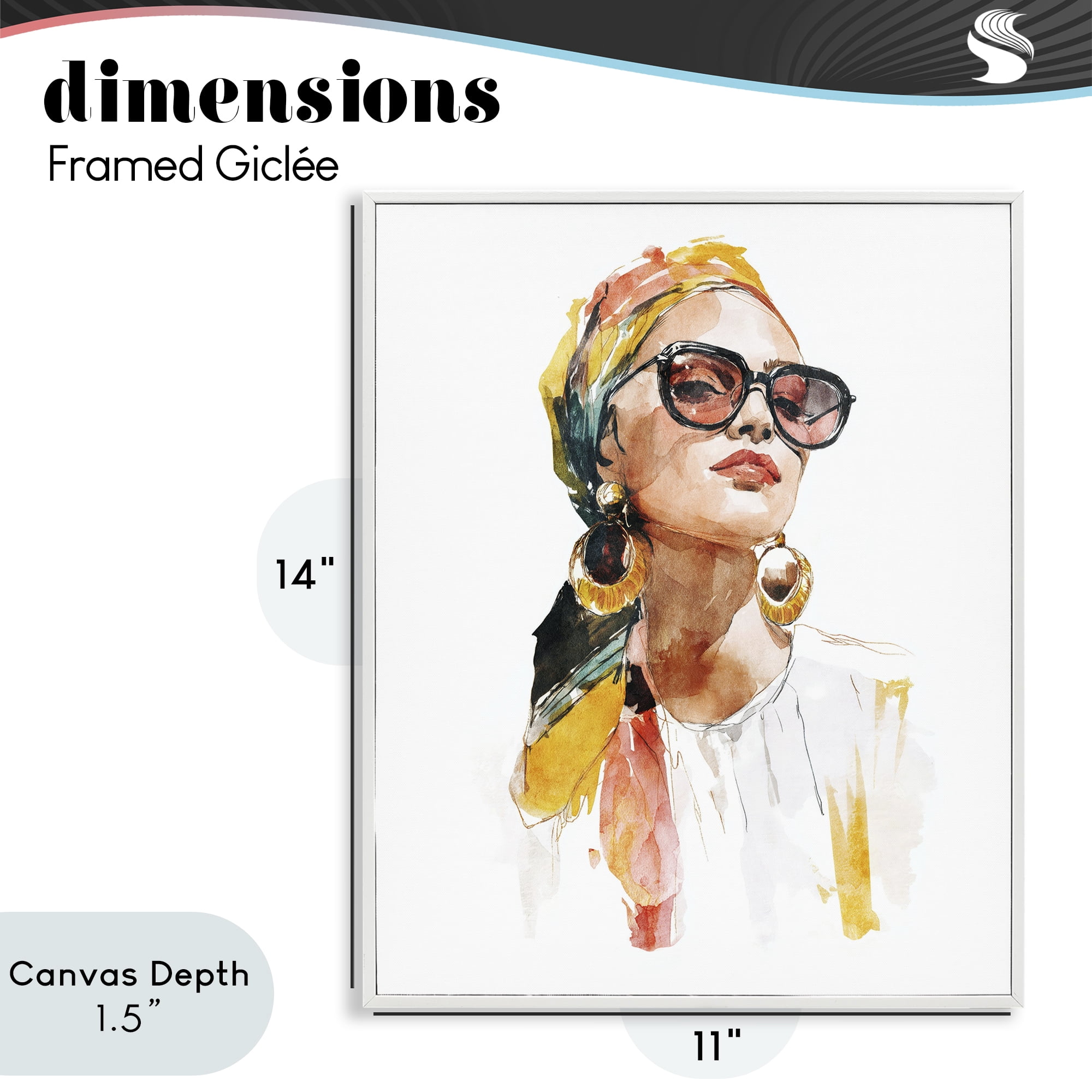 Stupell Industries Stylish Woman with Headwrap White Framed Giclee Art, design by Svetlana Aleynikova