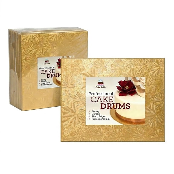 Cake S.O.S 14x10 inches Gold Rectangle Cake Drum Board, 1/2″ Thick, (6-Pack)