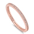 thumbnail image 4 of CHOOSE YOUR COLOR Rose Gold-Tone Eternity Stackable Clear CZ Ring Sterling Silver Band White Female Size 8, 4 of 4