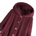 thumbnail image 3 of Teen Girls Winter Long Sleeve Solid Fuzzy Fleece Open Front Hooded Cardigans Jacket Coats Outerwear with Pocket for Young Women, 3 of 6