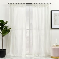 Exclusive Home Hazel Light Filtering Braided Top Curtain Panels, 50"x84", Linen, Set of 2