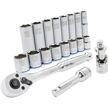 Kobalt 3/8 drive 19-Piece Metric Socket Set with Hard Case - 0573347