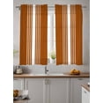 thumbnail image 2 of Burnt Orange White Stripe Tier Curtains 45 Inch Length,Sheer Curtains for Bedroom Living Room Window Modern Rustic Vertical Striped Small Half Window Kitchen Curtains & Drapes 27.5"x45" 2 Panels, 2 of 6