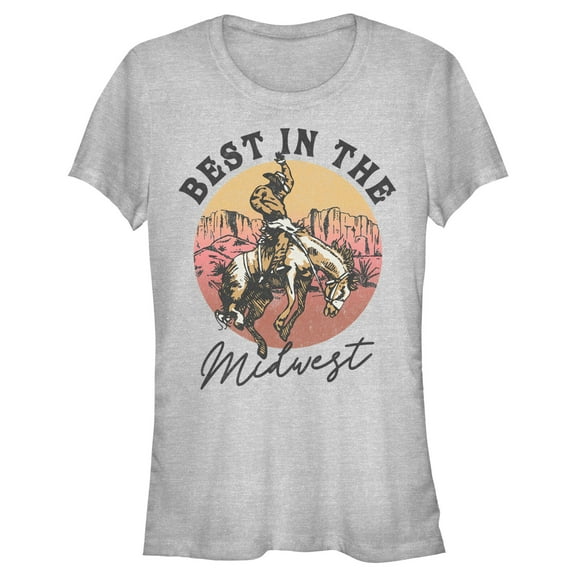 Junior's Lost Gods Best in the Midwest Graphic Tee Athletic Heather Large