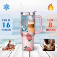 thumbnail image 4 of 40oz Cute Red Strawberry Stainless Steel Flip Straw Tumbler Spill Proof Travel Cup Double Wall Vacuum Insulated Coffee Mug with Top Handle, 4 of 6
