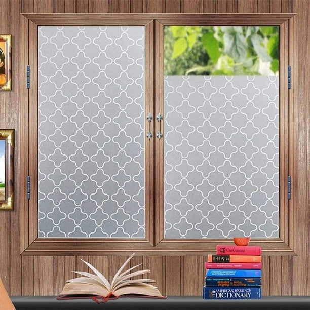 1 rollo (45 X 100 cm) Película para ventana de privacidad esmerilada: Película opaca para cubrir ventanas Bloqueo UV Vidrio extraíble Autoadhesivo Adhesivo estático para ventanas de vidrio Hogar Oficina Baño JM