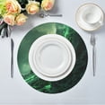 thumbnail image 2 of Round Plate Mat 15.4x15.4 Inchesx1 Placemat Table Mat Kitchen Mat Coffee Mat Fabric Thick, Strong Wear-Resistant, Heat Resistance Green Lava Picture, 2 of 7