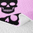 thumbnail image 5 of Homewish Skull Skeleton Bed Spread Queen,Halloween Theme Queen Coverlet Set,Pink,3pcs, 5 of 7