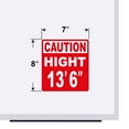 thumbnail image 3 of Caution High 13' 6" Vinyl Decal Sticker - Many Colors & Sizes - Height Trailer Sign Truck Safety Markings for Dry Van and Reefer Trailers Caution Clearance Height Sign Truck Decals (7" x 8", Red), 3 of 8