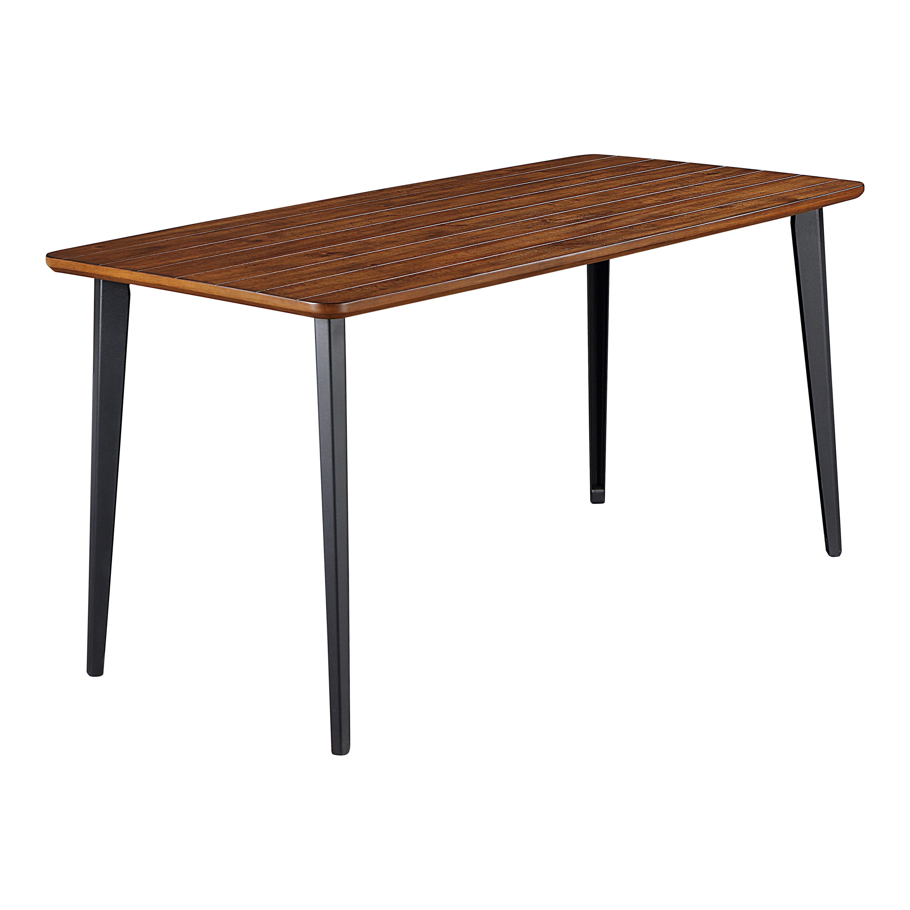 Furniture of America Brigg Rectangle Wood Dark Oak and Black Dining Table