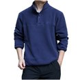 thumbnail image 2 of Elvqul Mens Sweatshirts Solid Crewneck Long Sleeve No Hood Sweatshirts for Men Blue, 2 of 9