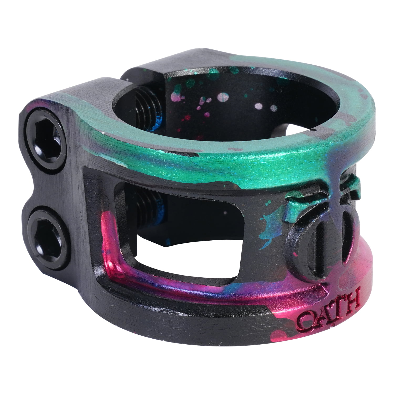 Cage V2 Alloy 2 Bolt Scooter Clamp, Triple Green, Pink Black, IHC/HIC, Aluminum, For Pro Scooters - Walmart.com
