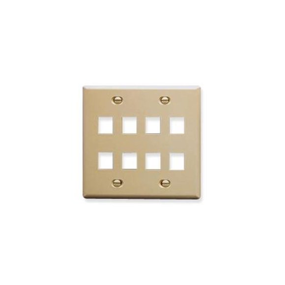 ICC IC107FD8IV Faceplate Flat, 2-Gang & 8 Port - Ivory