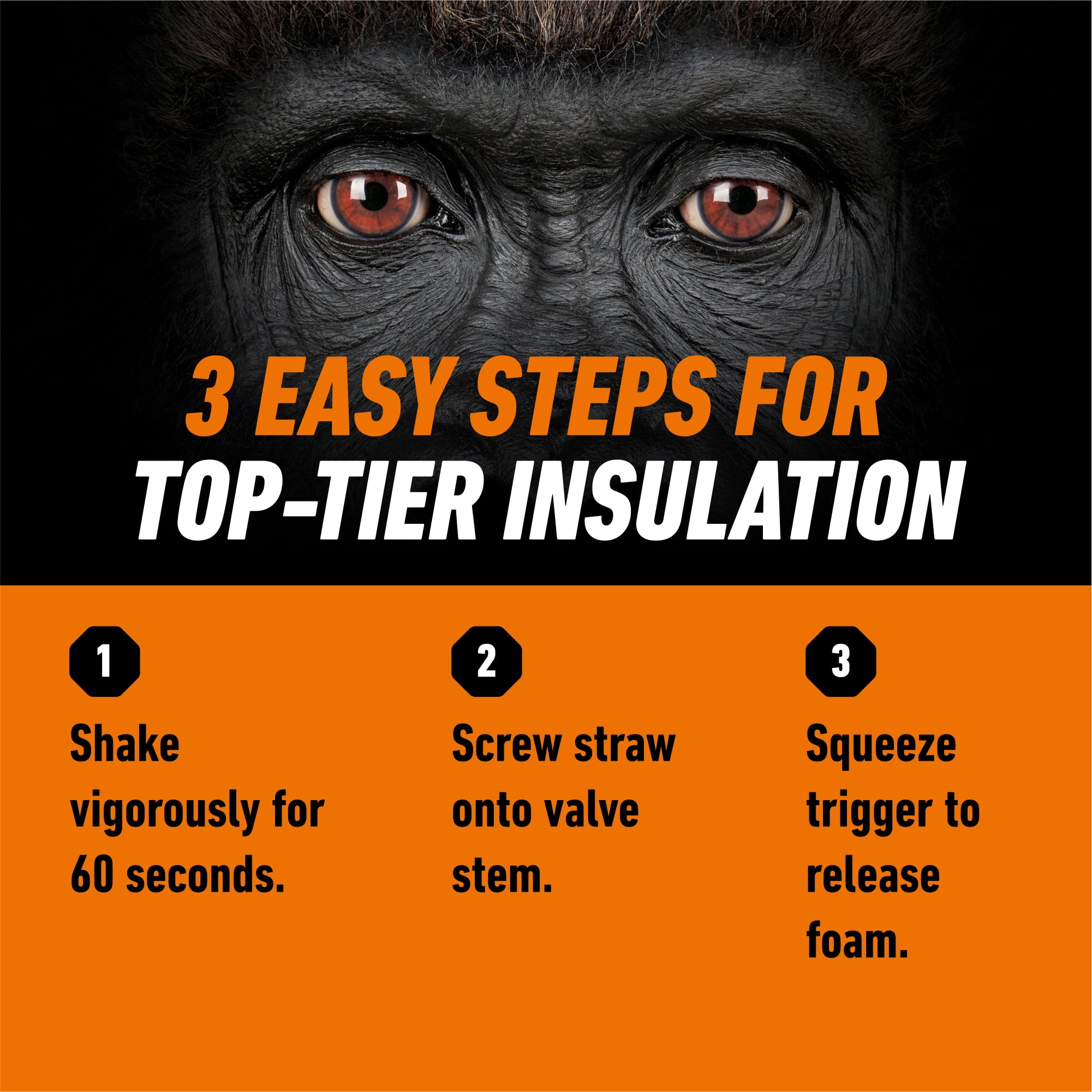 (4 pack) Gorilla Gray Foam Multipurpose Insulating Sealant 12 oz