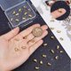 thumbnail image 3 of 1 caja de 50 cuentas de luna dorada de latón chapado en oro de 18 quilates con forma de media luna celestial, cuentas espaciadoras sueltas para manualidades., 3 of 6