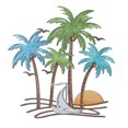 thumbnail image 1 of Arte de Pared de Metal con Motivo de Playa Tropical OYEFLY Decoración para Exterior, 1 of 8